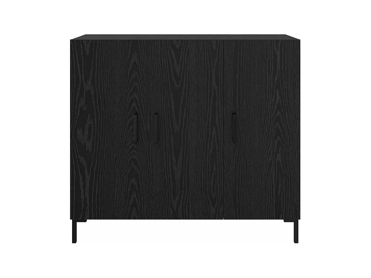 Buffet Noir 90 x 34 x 80 cm Bois d'ingénierie