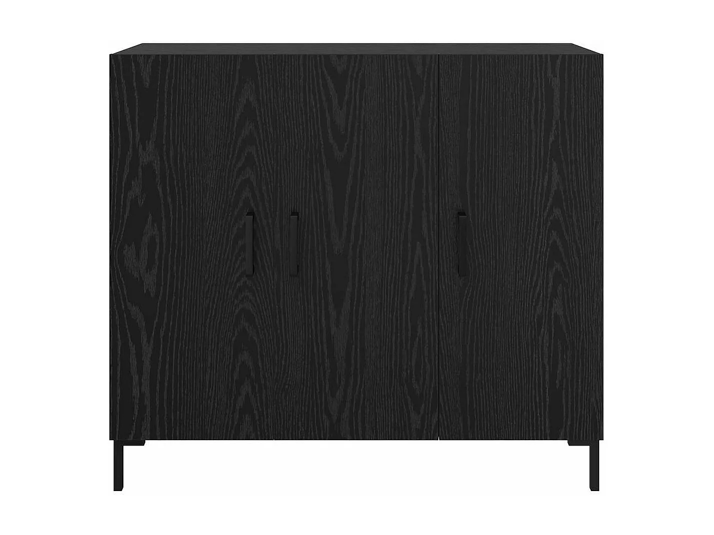Buffet Noir 90 x 34 x 80 cm Bois d'ingénierie