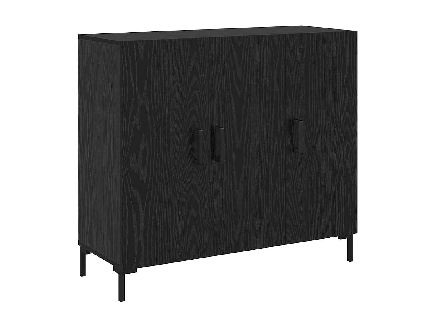 Buffet Noir 90 x 34 x 80 cm Bois d'ingénierie