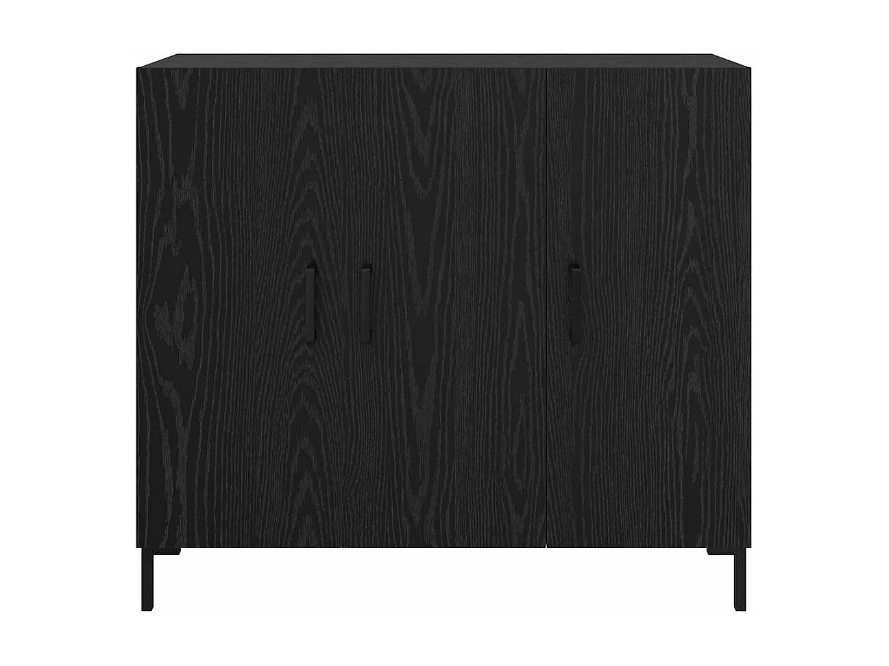 Buffet Noir 90 x 34 x 80 cm Bois d'ingénierie