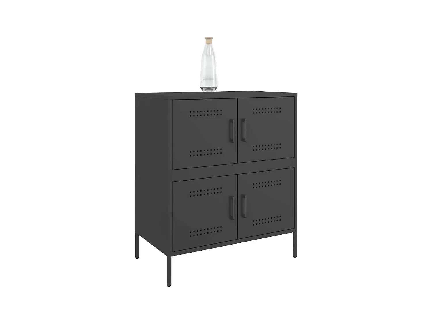 Buffet noir 68x39x79 cm acier