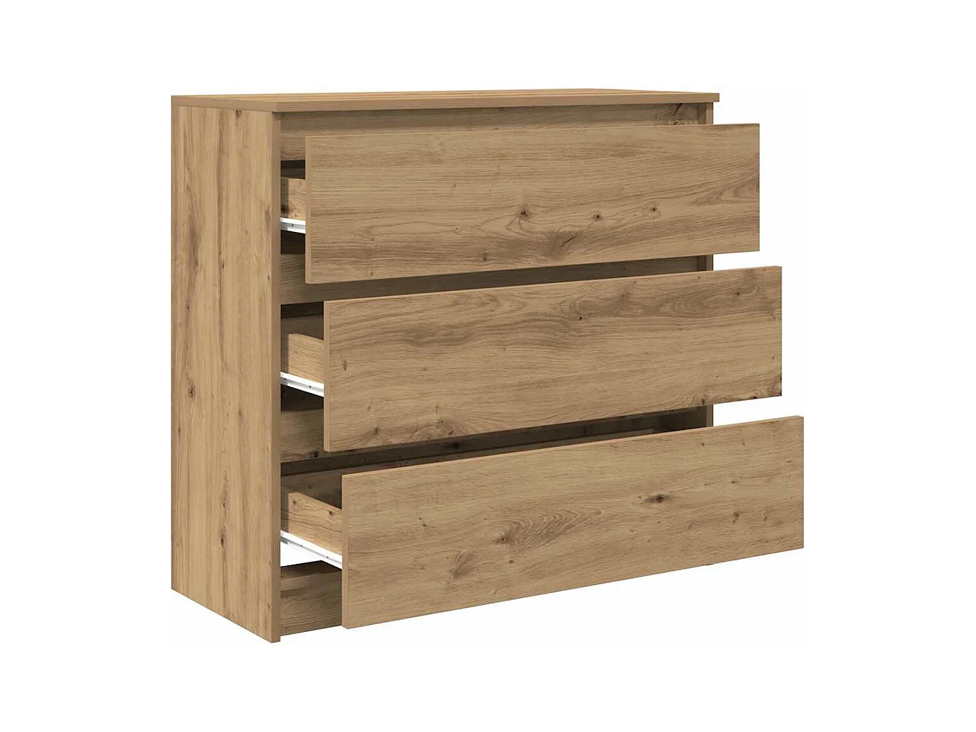 Buffet chêne artisanal 80x35x76 cm bois d'ingénierie