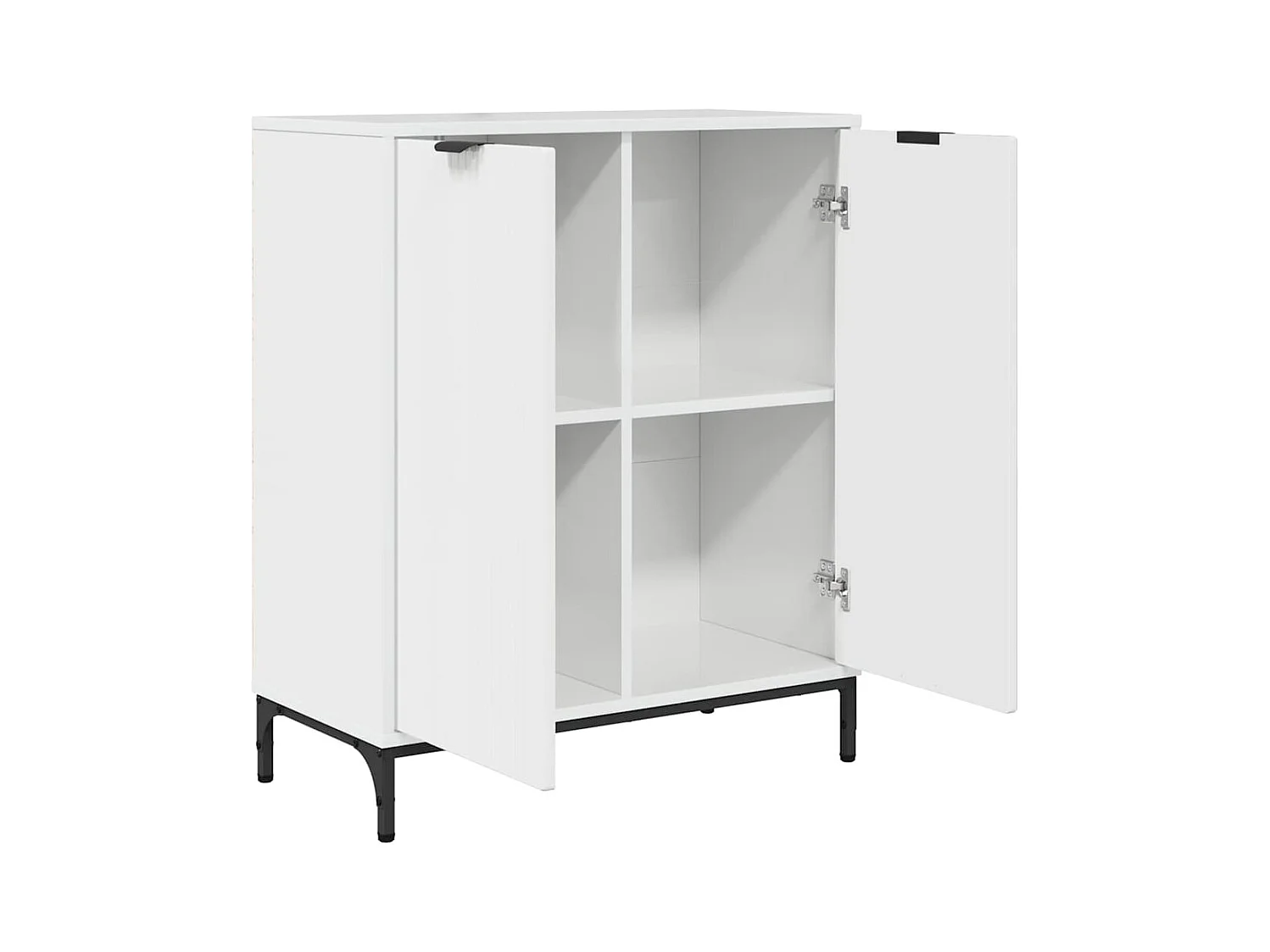 Buffet Blanc brillant 69,5 x 33 x 82 cm Bois d'ingénierie