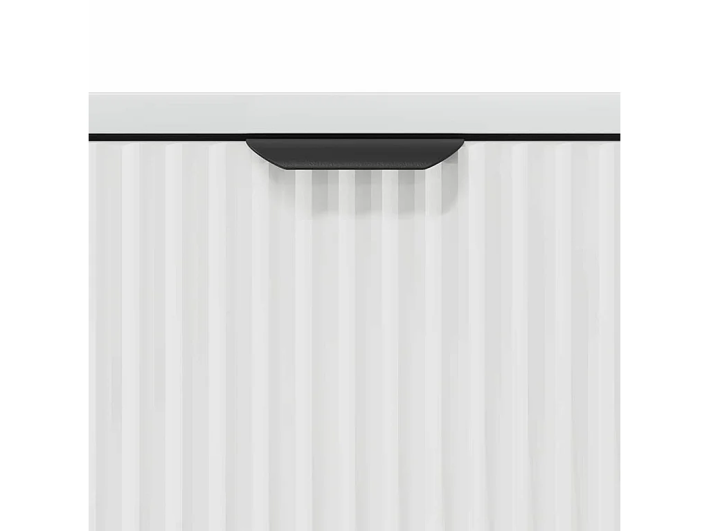 Buffet Blanc brillant 69,5 x 33 x 82 cm Bois d'ingénierie