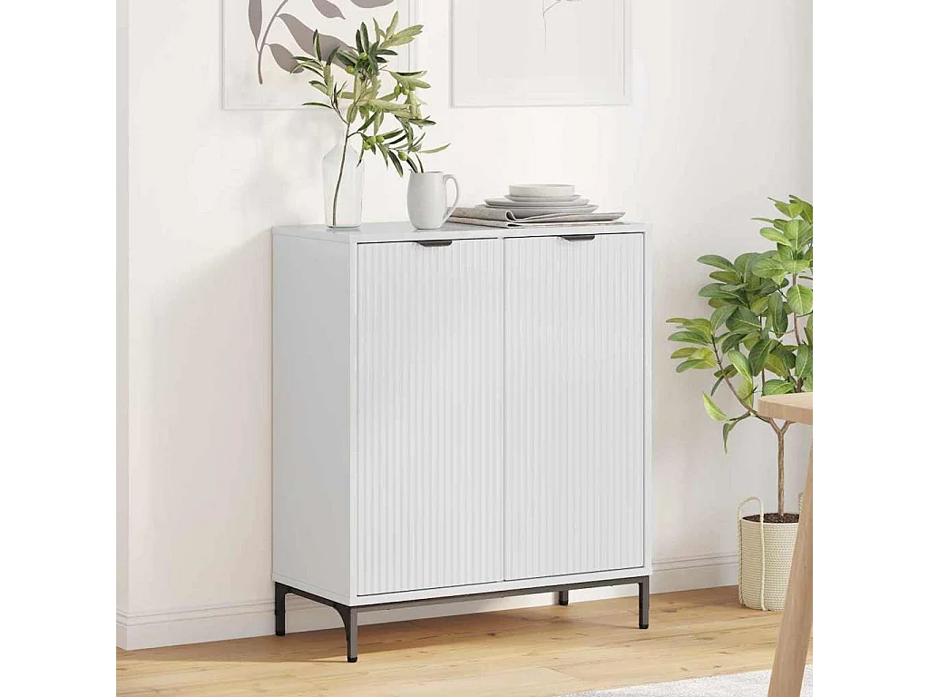 Buffet Branco brilhante 69.5 x 33 x 82 cm Madeira processada