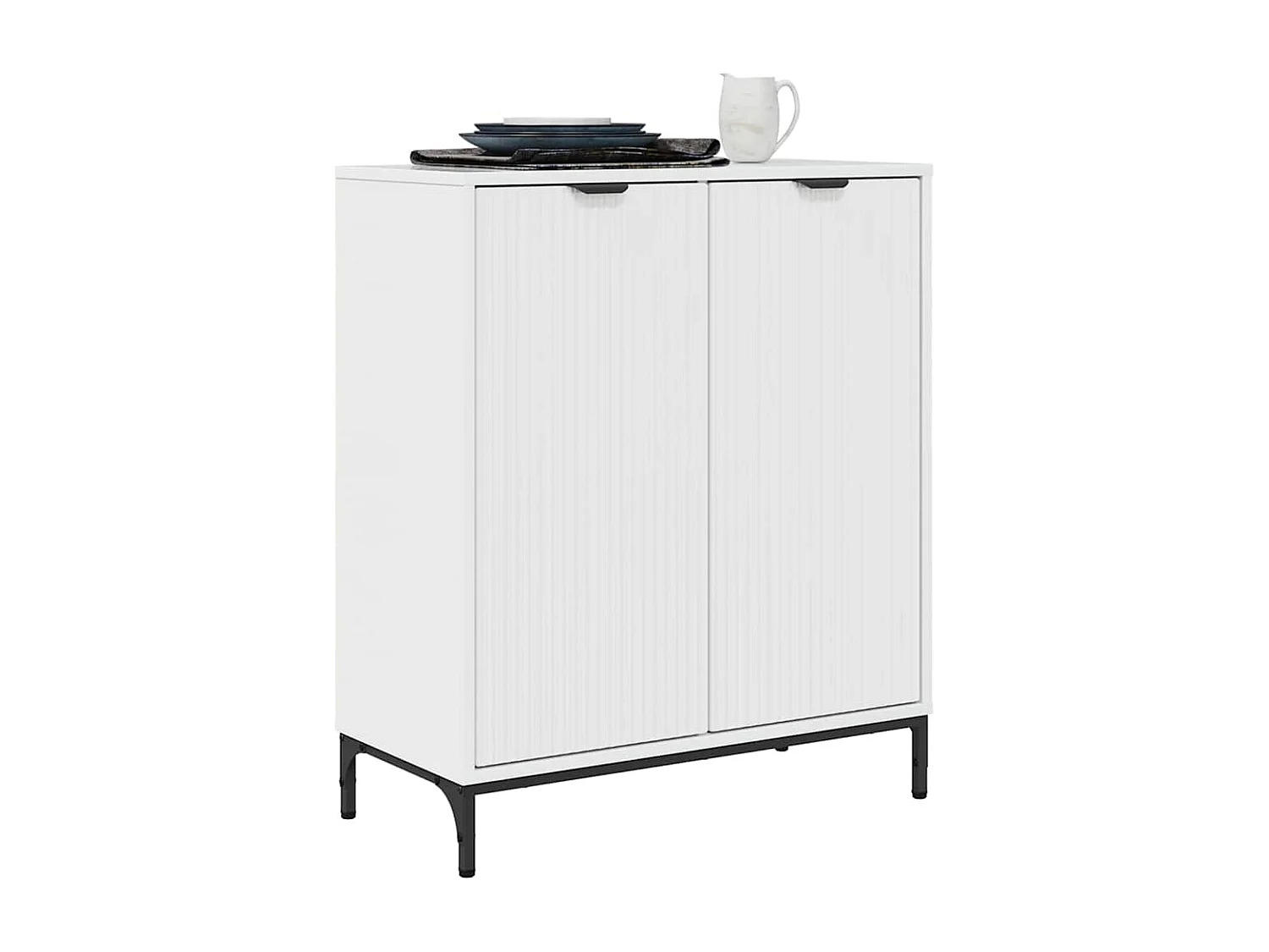 Buffet Branco brilhante 69.5 x 33 x 82 cm Madeira processada