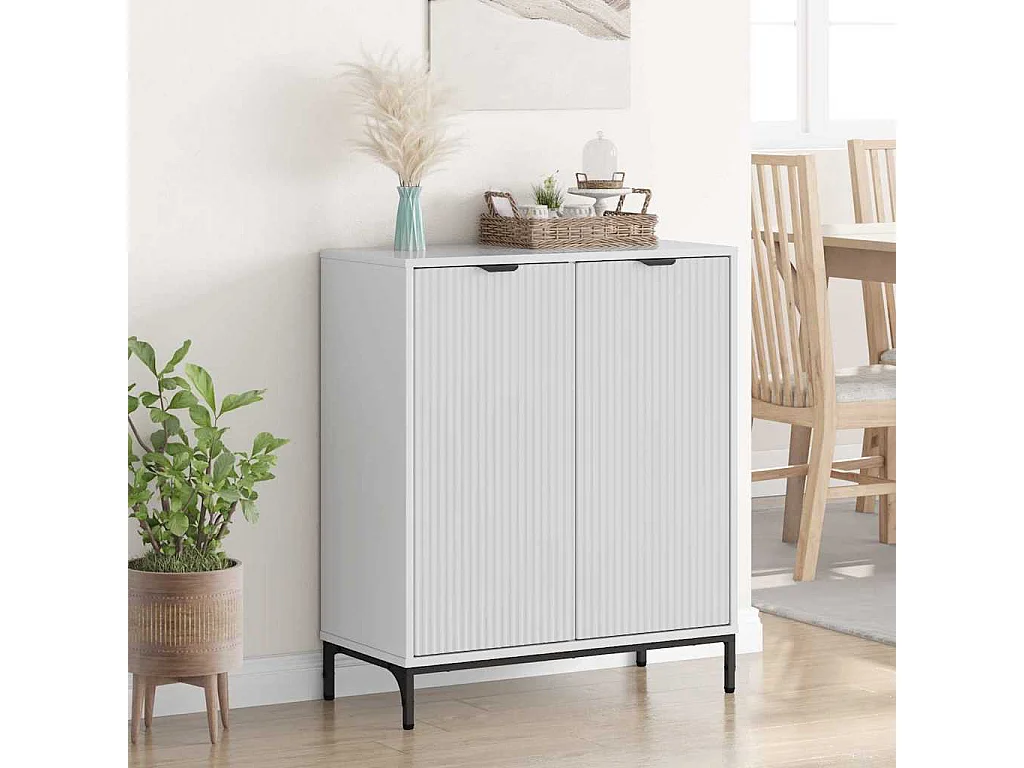 Buffet Branco brilhante 69.5 x 33 x 82 cm Madeira processada