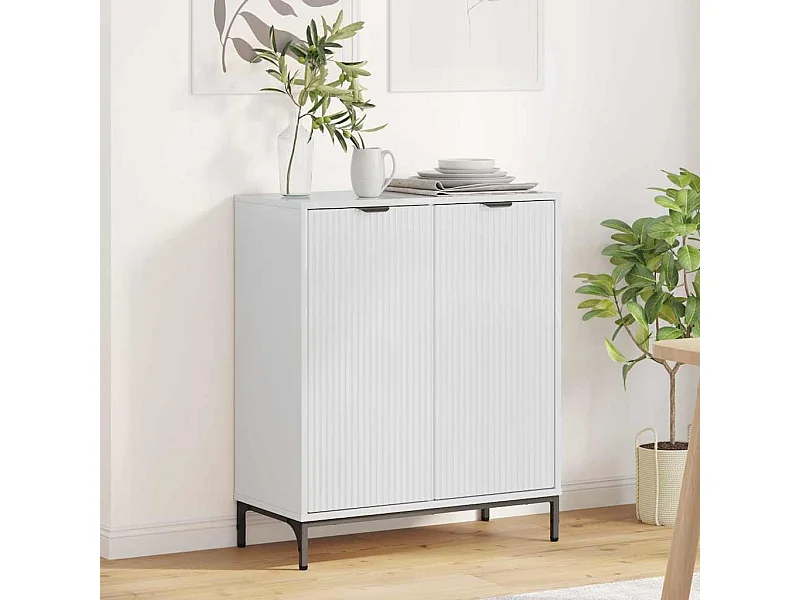 Buffet Branco brilhante 69.5 x 33 x 82 cm Madeira processada