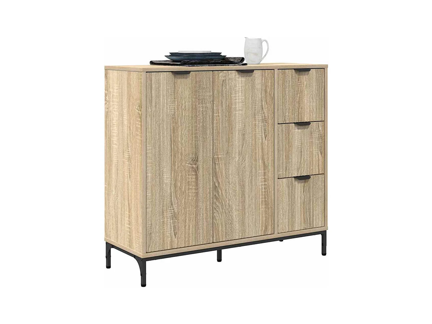 Buffet Chêne sonoma 89,5 x 33 x 82 cm Bois d'ingénierie