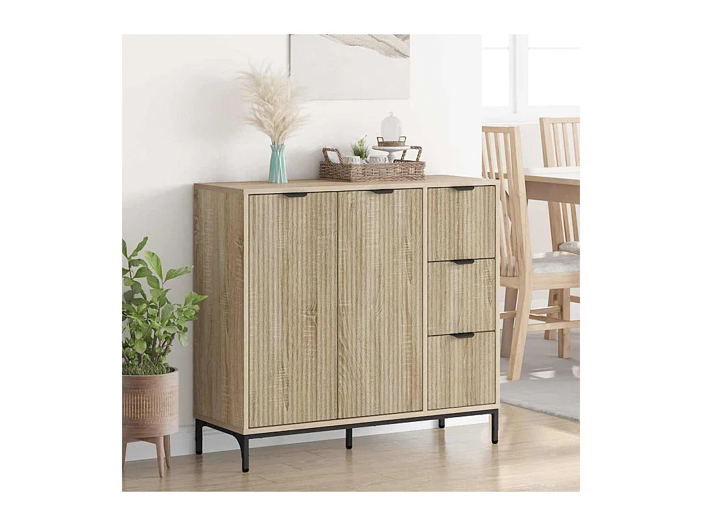 Buffet Chêne sonoma 89,5 x 33 x 82 cm Bois d'ingénierie