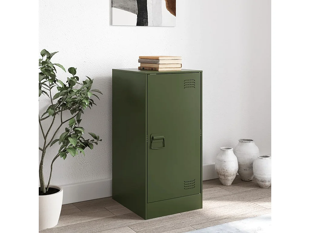 Buffet vert olive 34,5x39x73 cm acier