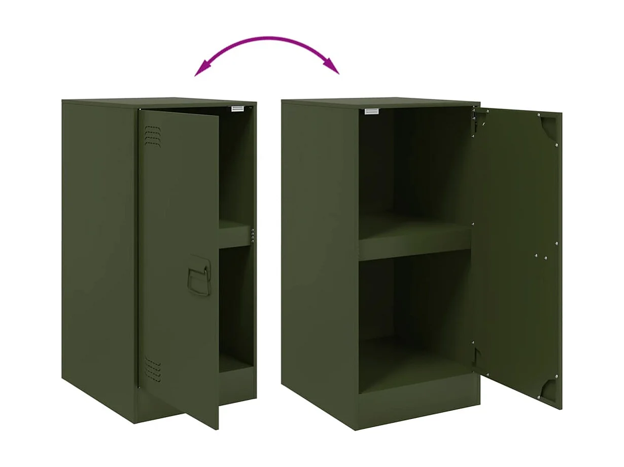 Buffet vert olive 34,5x39x73 cm acier