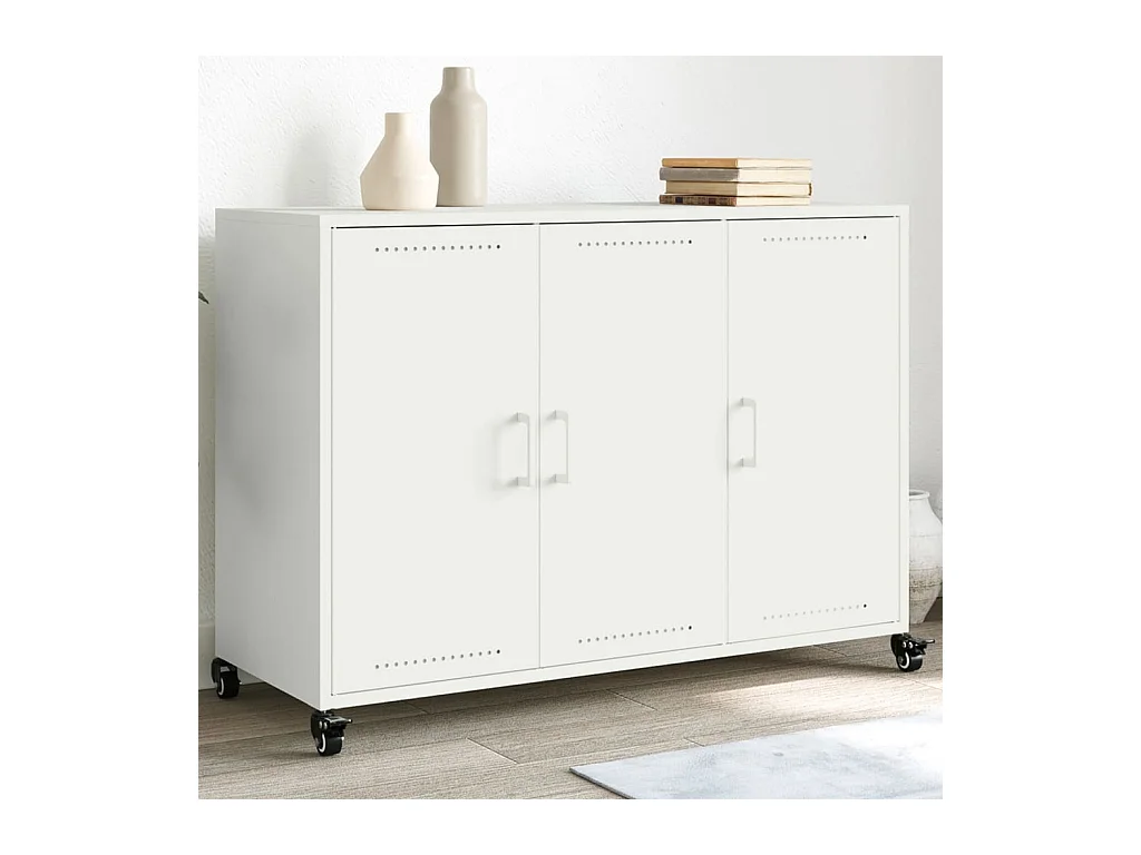 Buffet blanc 100,5x39x72 cm acier