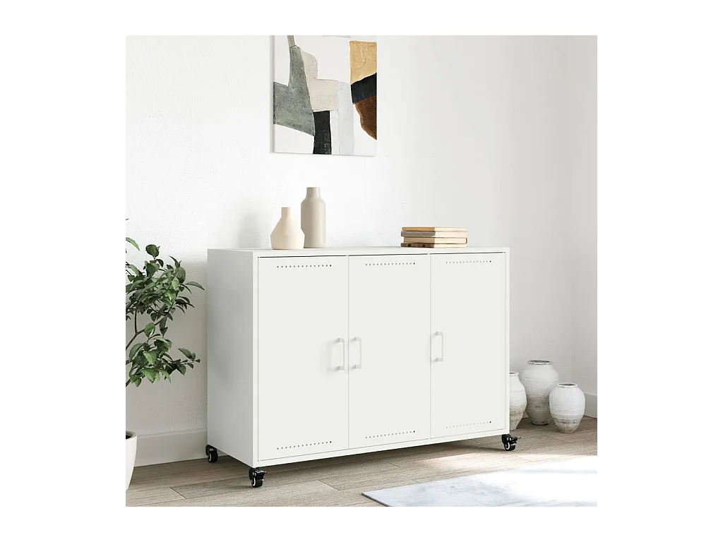 Buffet blanc 100,5x39x72 cm acier