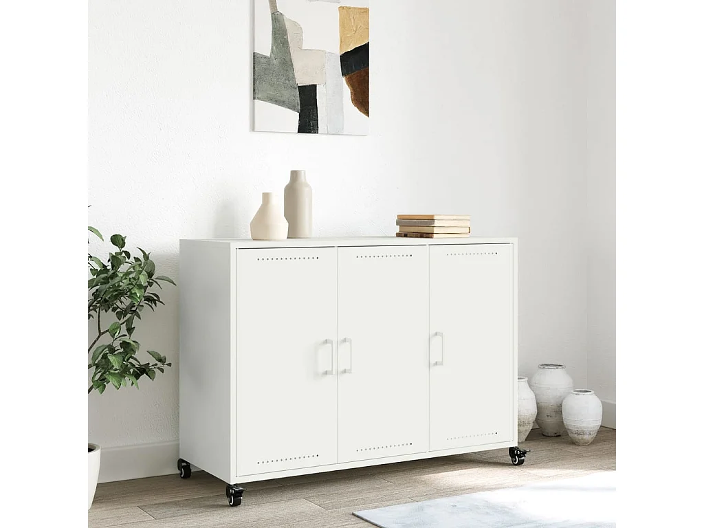 Buffet blanc 100,5x39x72 cm acier