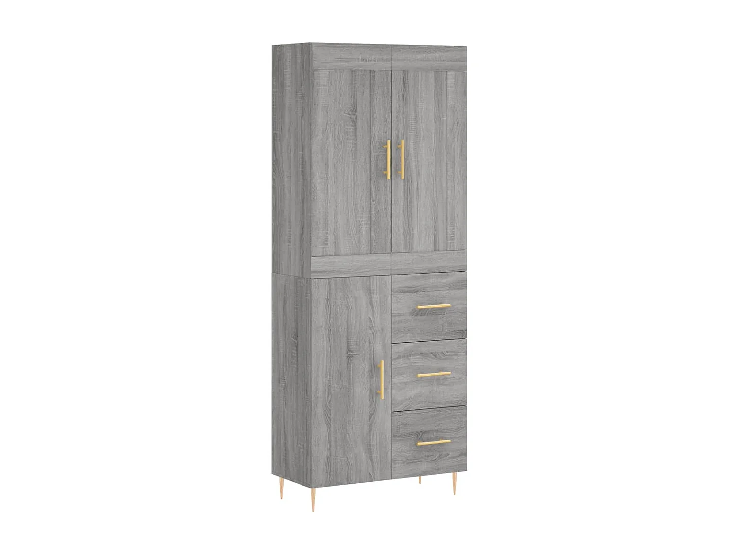 Buffet haut Sonoma gris 69,5x34x180 cm Bois d'ingénierie