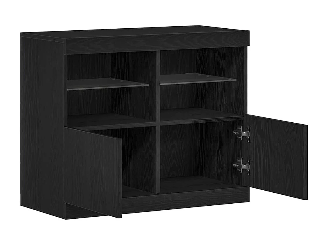 Buffet Noir 81 x 37 x 67 cm Bois d'ingénierie