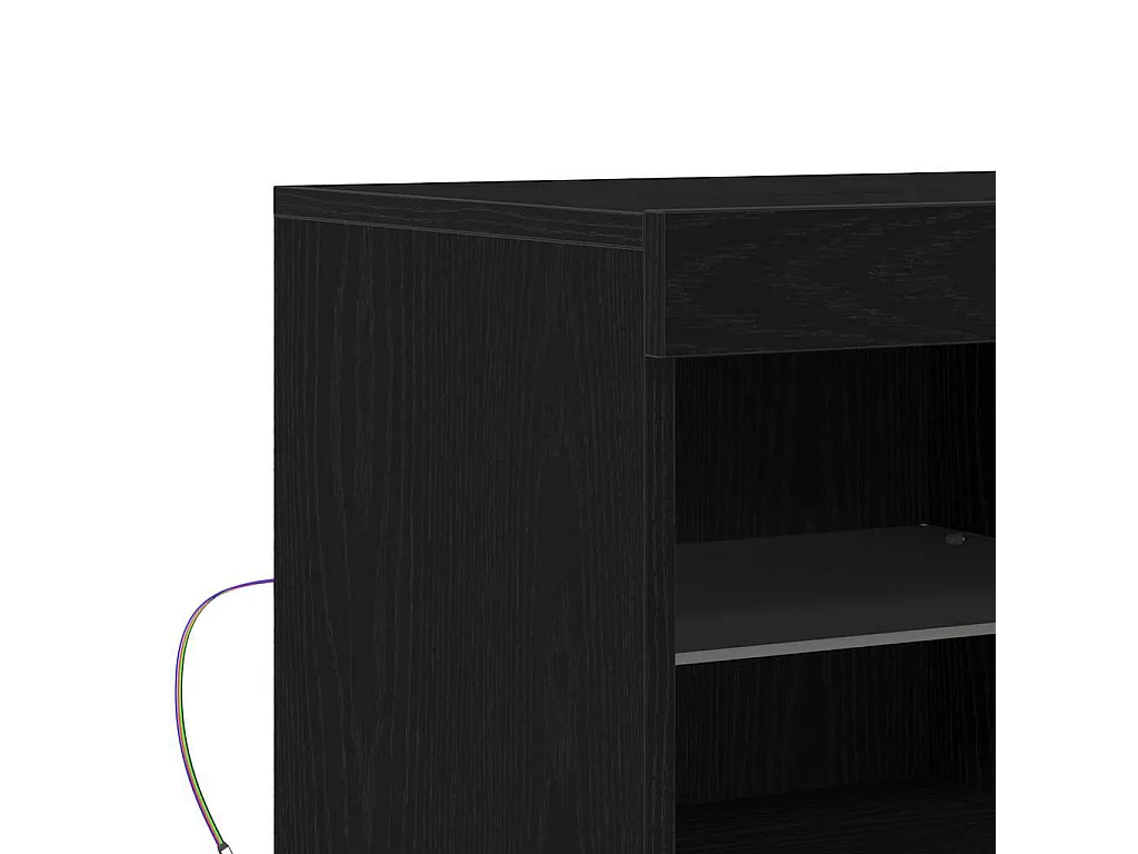 Buffet Noir 81 x 37 x 67 cm Bois d'ingénierie