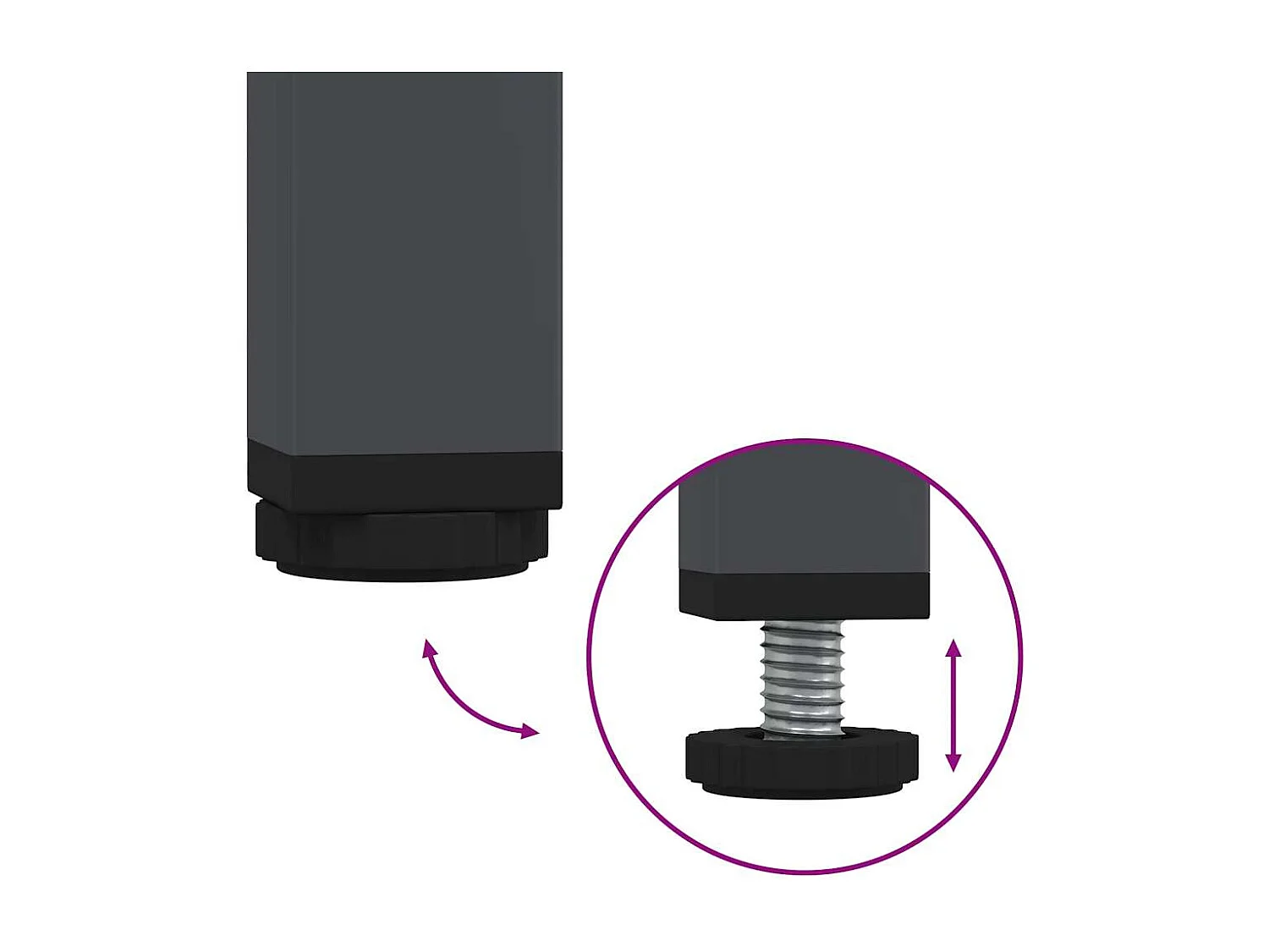 Buffet haut anthracite 68x39x101,5 cm acier