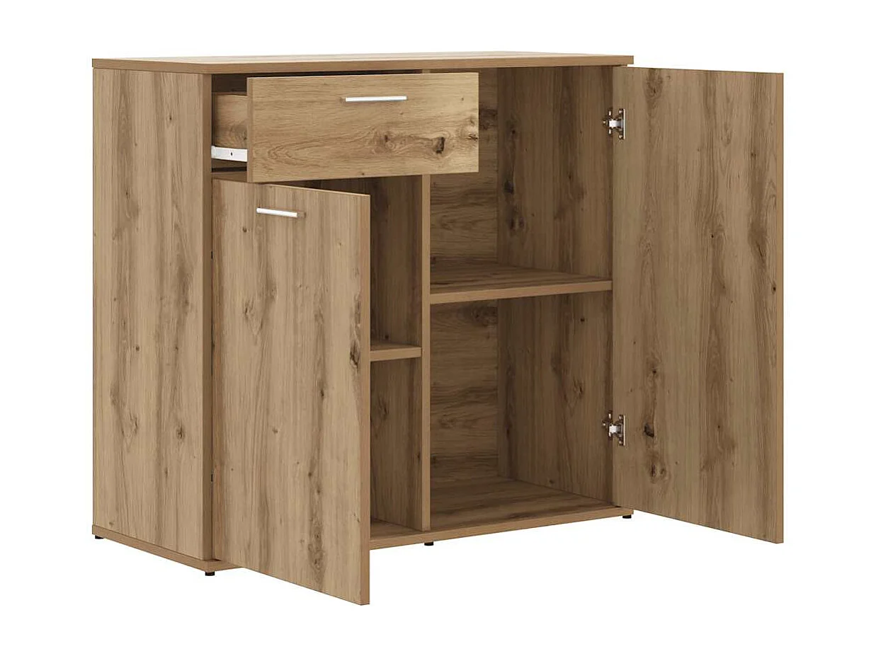 Buffet chêne artisanal 80x36x75 cm bois d'ingénierie