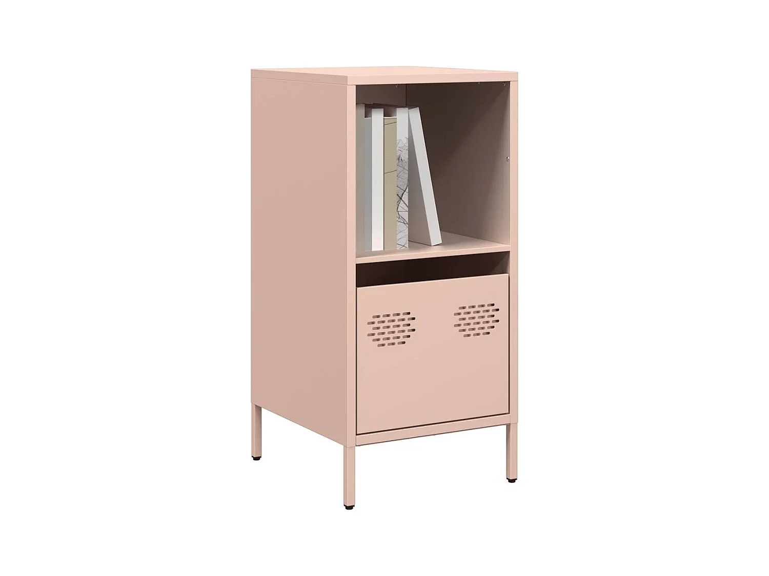 Aparador de acero laminado en frío rosa 35x39x73,5 cm