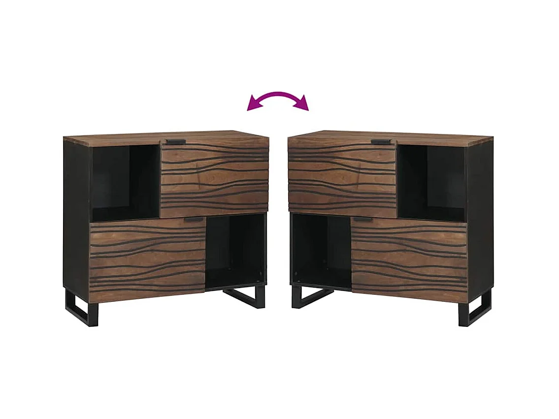 Buffet Marron 80 x 33 x 75 cm bois de manguier massif