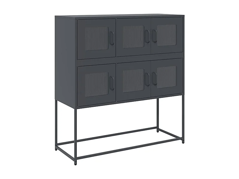 Buffet anthracite 100,5x39x107 cm acier laminé à froid