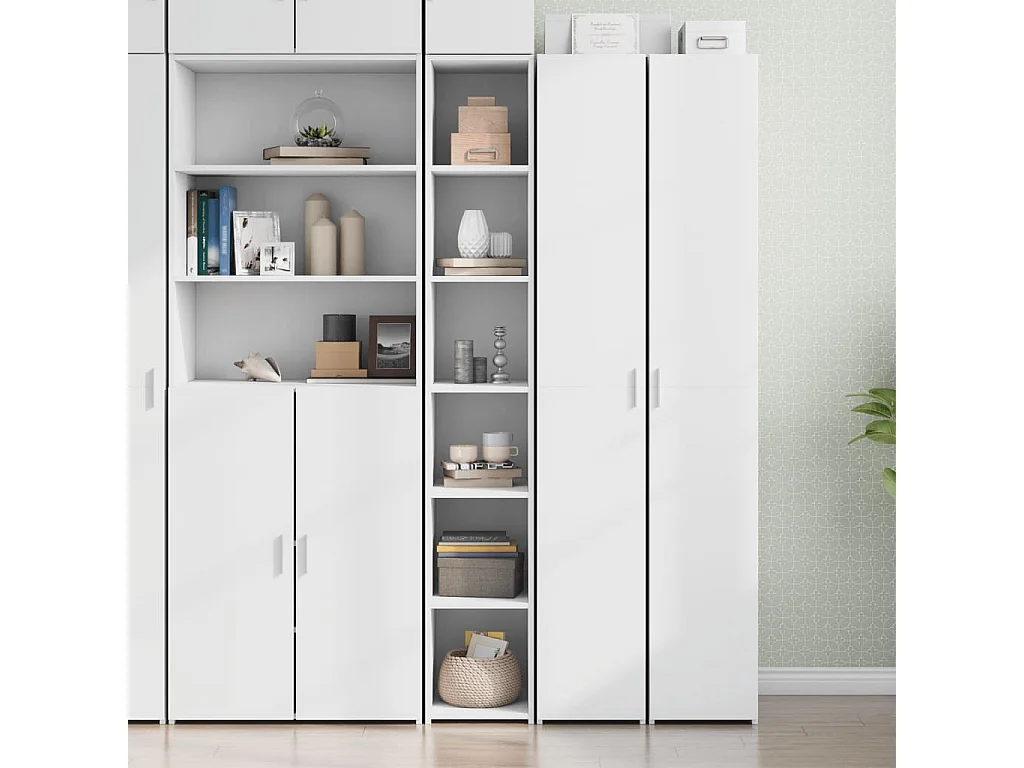 Aparador alto madera de ingeniería blanco 30x41x185 cm