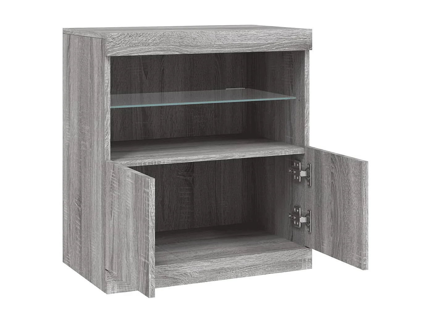 Buffet avec lumières LED sonoma gris 60x37x67 cm