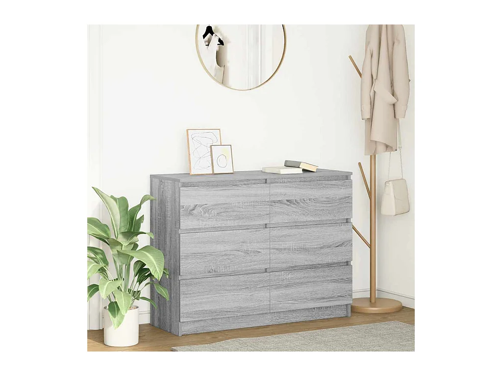 Buffet sonoma gris 100x35x76 cm bois d'ingénierie