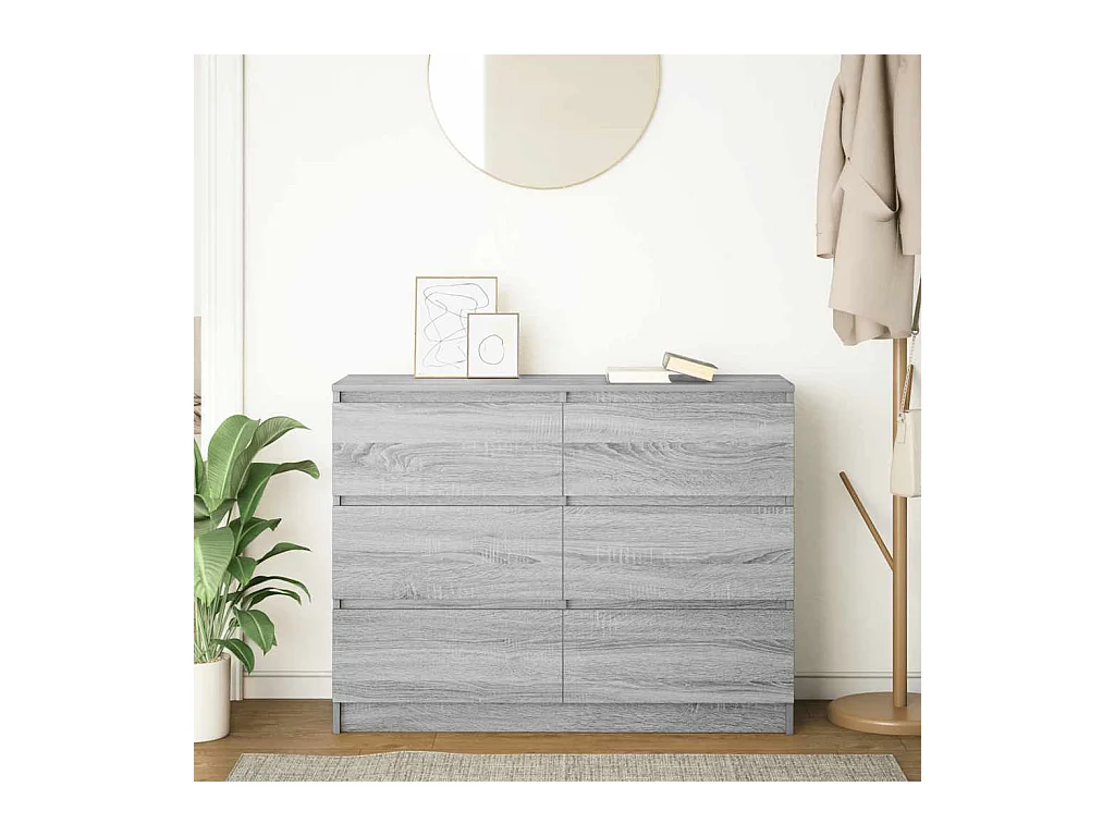 Buffet sonoma gris 100x35x76 cm bois d'ingénierie