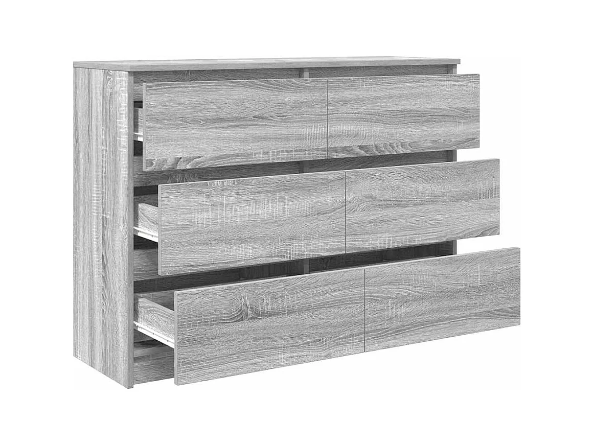 Buffet sonoma gris 100x35x76 cm bois d'ingénierie