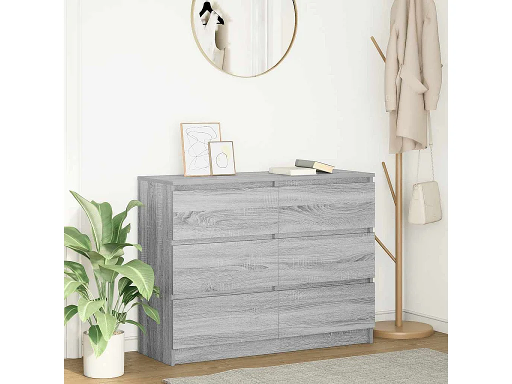 Buffet sonoma gris 100x35x76 cm bois d'ingénierie