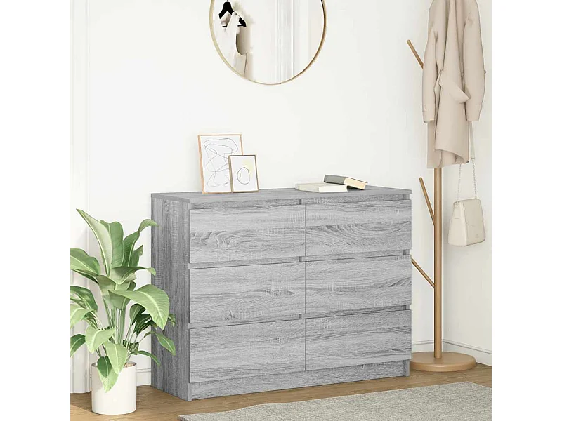 Buffet sonoma gris 100x35x76 cm bois d'ingénierie