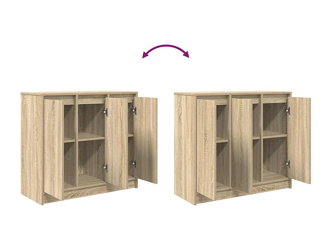 Buffet chêne sonoma 85x34x76 cm bois d'ingénierie