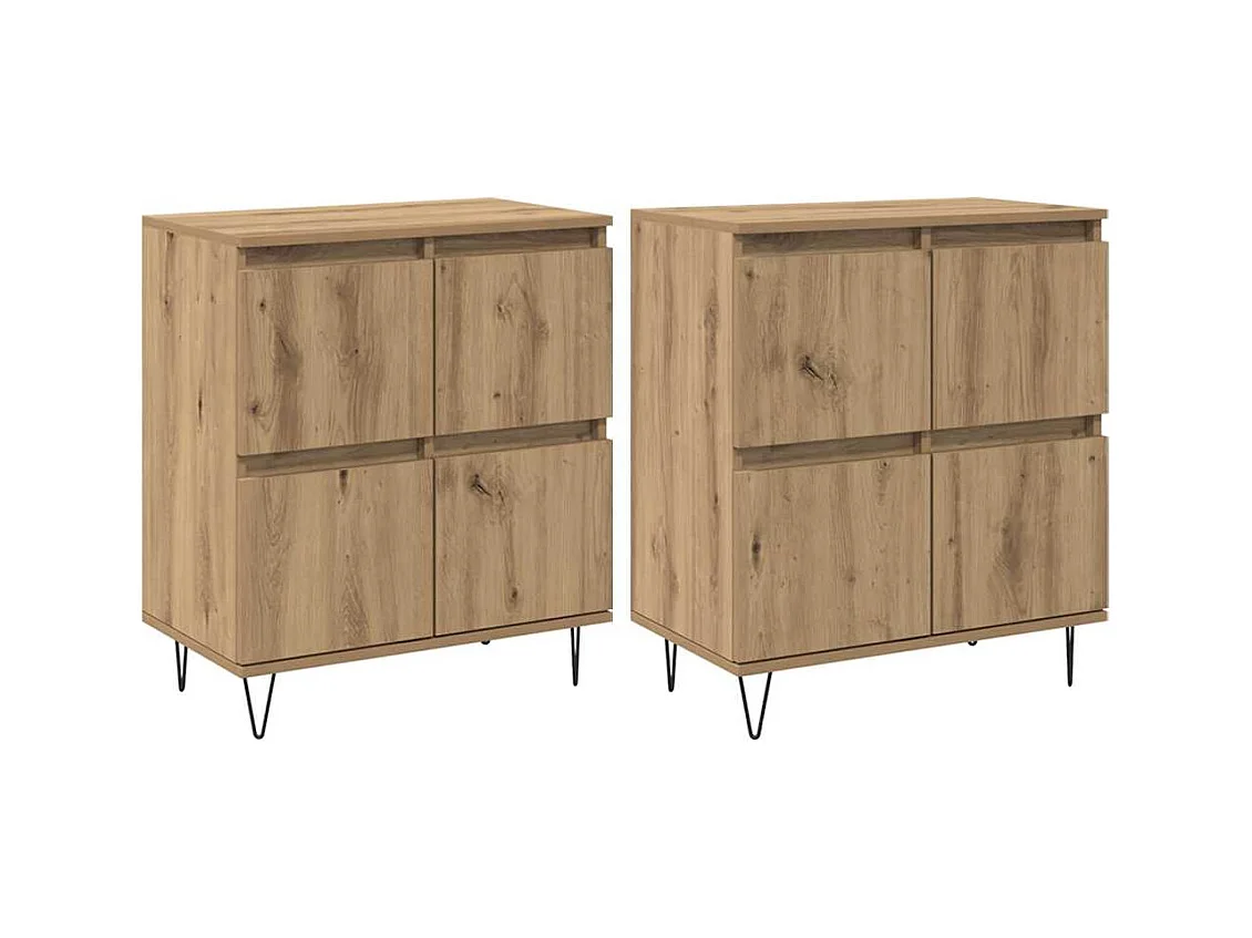 Buffets 2 pièces chêne artisanal 120 x 35 x 70 cm