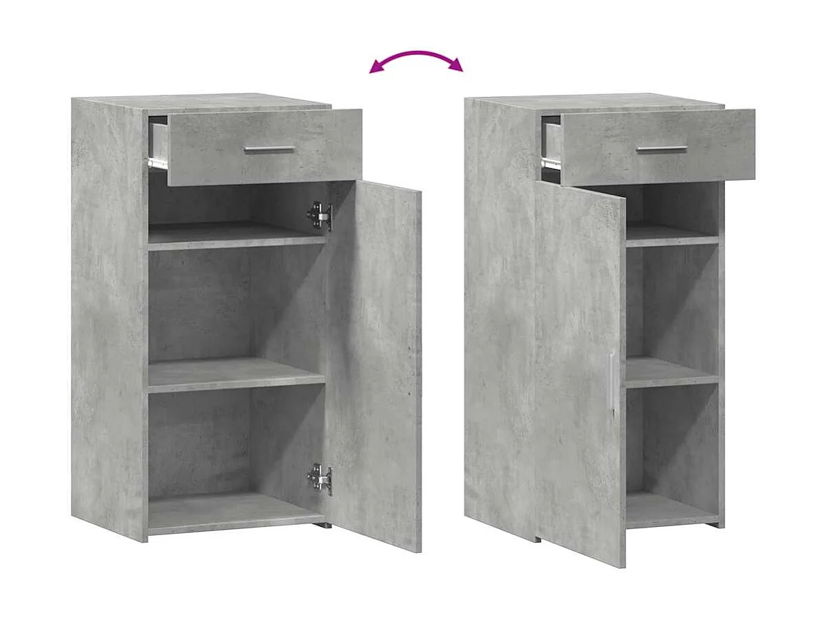 Buffet gris béton 45x42,5x93 cm bois d'ingénierie