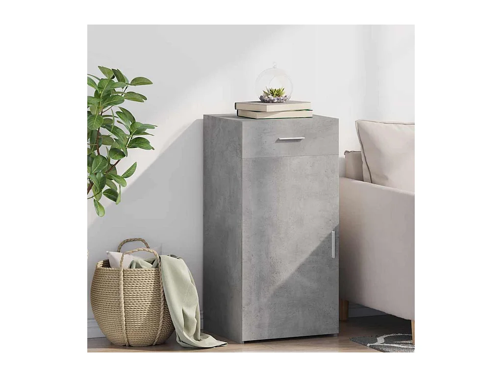 Aparador madera de ingeniería gris hormigón 45x42,5x93 cm