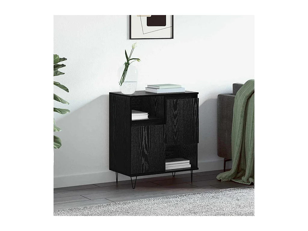 Buffet Chêne noir 60 x 35 x 70 cm Bois d'ingénierie