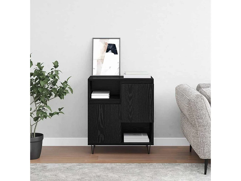 Buffet Chêne noir 60 x 35 x 70 cm Bois d'ingénierie