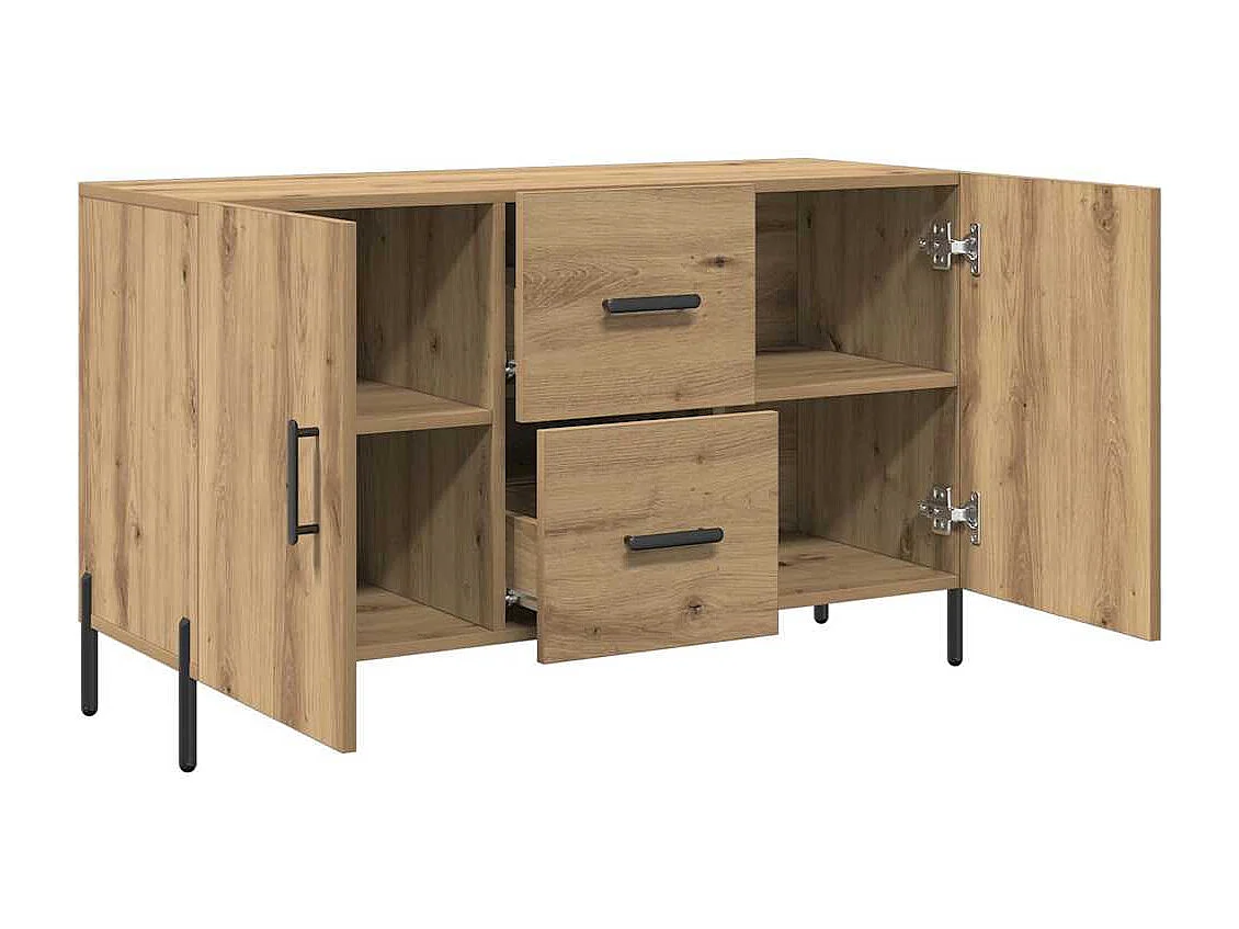Buffet chêne artisanal 100x36x60 cm bois d'ingénierie