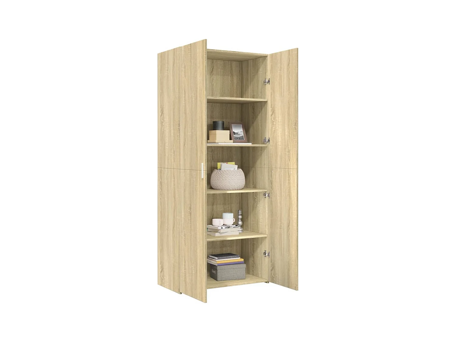 Buffet haut chêne sonoma 80x42,5x185 cm bois d'ingénierie