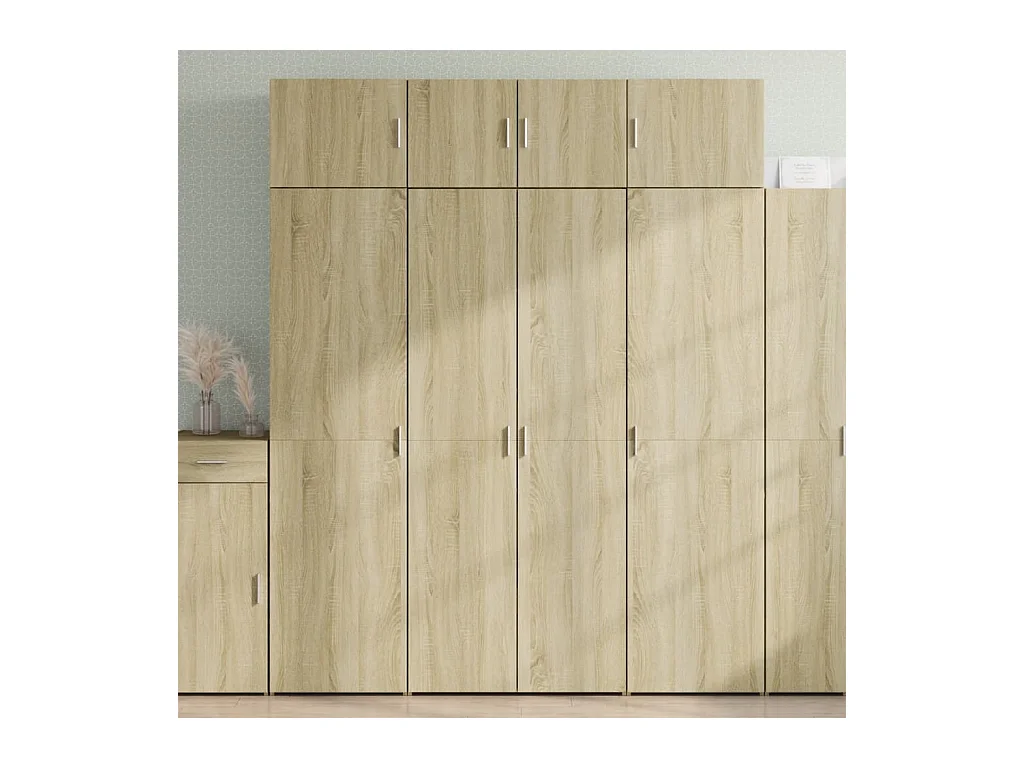 Buffet haut chêne sonoma 80x42,5x185 cm bois d'ingénierie