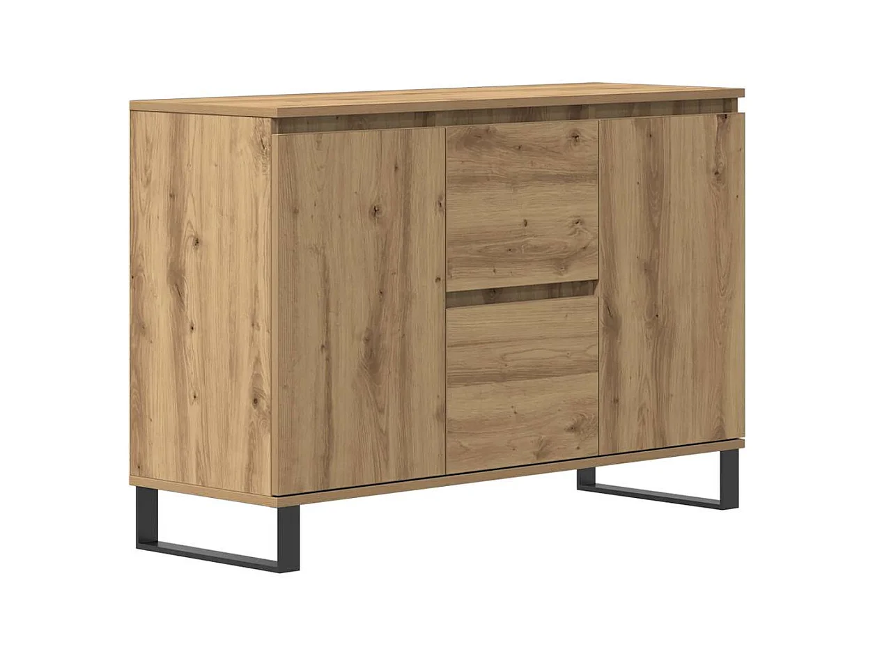 Buffet chêne artisanal 101,5x35x70 cm bois d'ingénierie