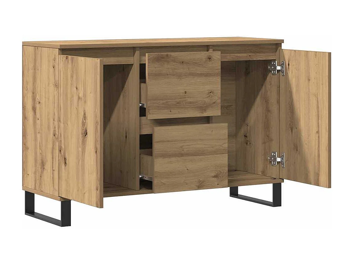Buffet chêne artisanal 101,5x35x70 cm bois d'ingénierie