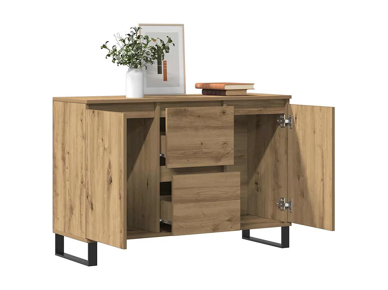 Aparador 101,5x35x70 cm madeira processada cor carvalho artisiano