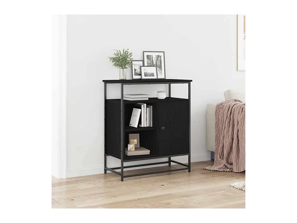 Buffet Chêne noir 69 x 35 x 80 cm Bois d'ingénierie