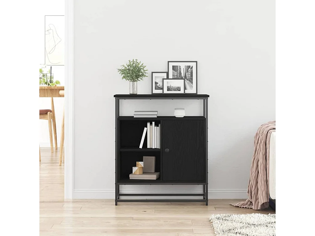 Buffet Chêne noir 69 x 35 x 80 cm Bois d'ingénierie