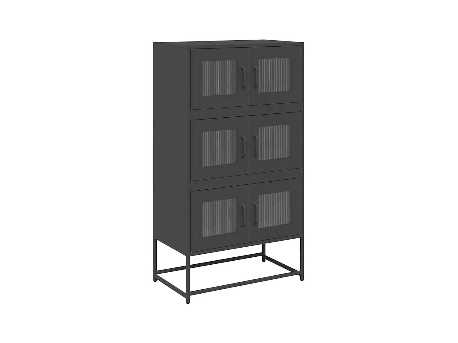 Buffet haut noir 68x39x123 cm acier