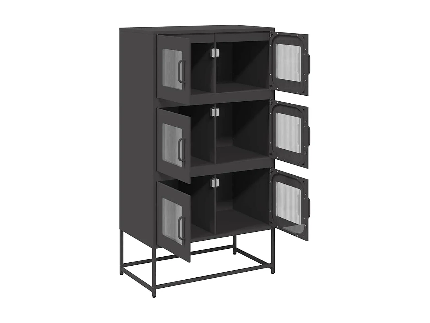 Buffet haut noir 68x39x123 cm acier